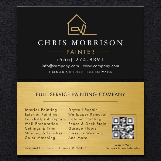 Hausmaler Gold Roller QR Code Visitenkarte