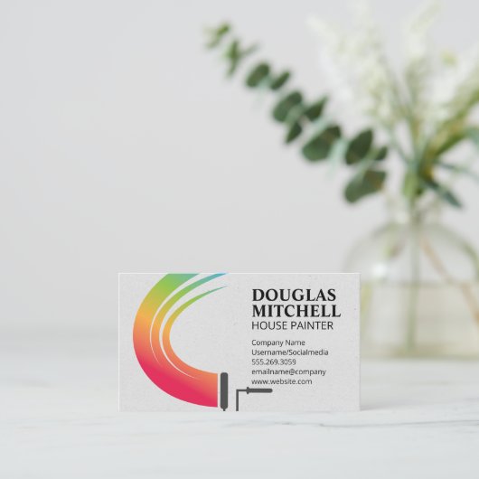 Hausmaler | Paint Roller Visitenkarte (Stehend Vorderseite)