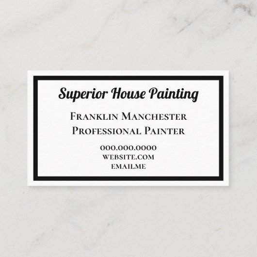 Hausmalerei Vintagen Beruflichen Visitenkarte (Rückseite)