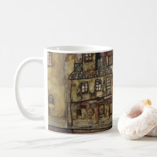 Hausmauer am Fluss durch Egon Schiele Kaffeetasse (Mit Donut)