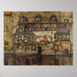 Hausmauer am Fluss durch Egon Schiele Poster