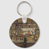Hausmauer am Fluss durch Egon Schiele Schlüsselanhänger (Vorderseite)