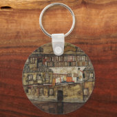 Hausmauer am Fluss durch Egon Schiele Schlüsselanhänger (Vorderseite)