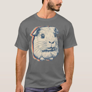 Hausmeerschweinchen Retro-Linienkunst Junge T-Shirt