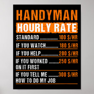 Hausmeister Lustiger Stundensatz Meme - Daddy Opa Poster