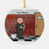 Hausmeister - Mann Keramik Ornament (Vorne)