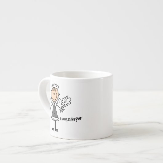 Hausmeister-Strichmännchen Espressotasse (Vorderseite Links)