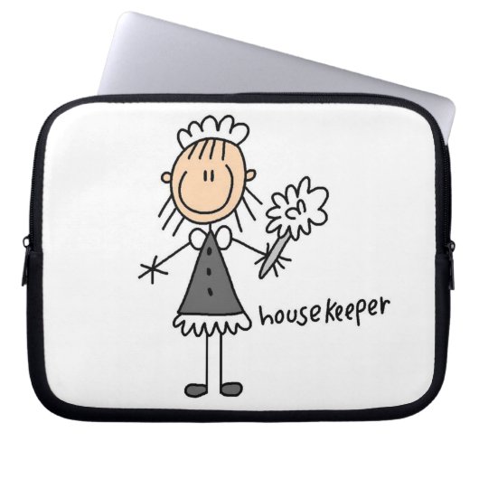 Hausmeister-Strichmännchen Laptopschutzhülle (Vorderseite)