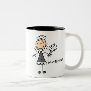 Hausmeister-Strichmännchen Zweifarbige Tasse