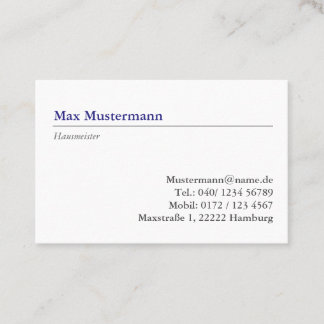 Hausmeister Visitenkarte