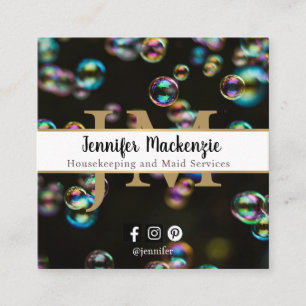 Hausmeisterservice und Reinigungsdienst Rainbow Bu Quadratische Visitenkarte