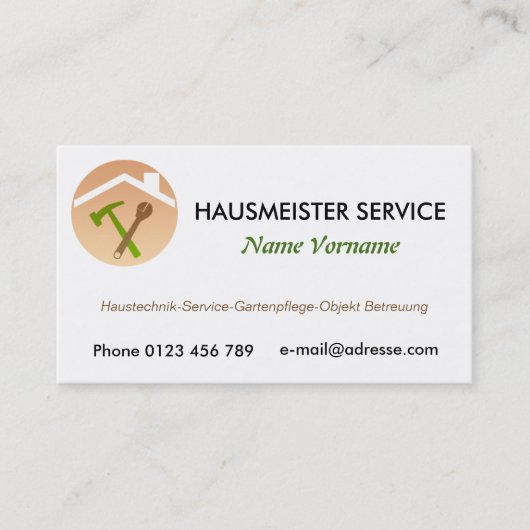 hausmeisterservice visitenkarte (Vorderseite)