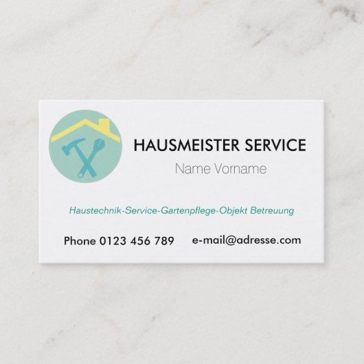 hausmeisterservice visitenkarte (Vorderseite)