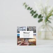 Hausmietbild und Logo Airbnb QR Business C Quadratische Visitenkarte (Stehend Vorderseite)