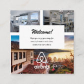 Hausmietbild und Logo Airbnb QR Business C Quadratische Visitenkarte (Vorderseite)