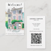 Hausmietbild und Logo Airbnb QR Visitenkarte (Vorne/Hinten)