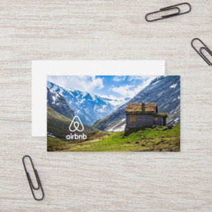 Hausmietbild und Logo Airbnb Visitenkarte