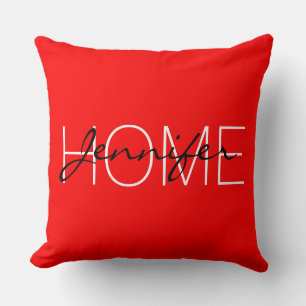 Hausmonogramm in roter Farbe Kissen