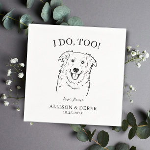 Hausname Border Collie Zeichnend Hundehochzeit Serviette