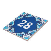 Hausnummer, blau und weiß Azulejos Fliese (Seite)
