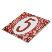 Hausnummer-Fliesen-Kupfer-Ton-Rebe-u. Blatt-Muster Fliese (Seite)