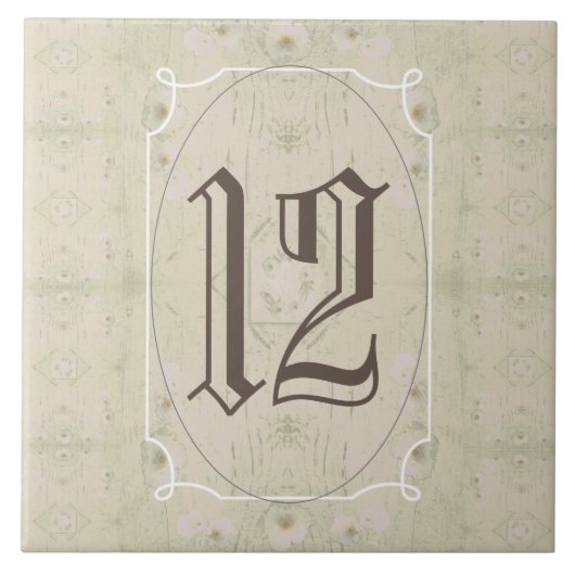 Hausnummer für antikes Holz Fliese (Vorderseite)