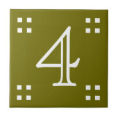 Hausnummer - Handwerker Weiß auf Grün Fliese (Vorderseite)