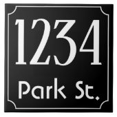 Hausnummer mit Straße Fliese (Vorderseite)