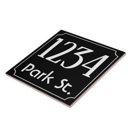 Hausnummer mit Straße Fliese (Seite)