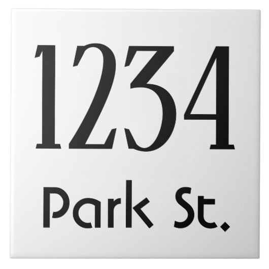 Hausnummer mit Straße Fliese (Vorderseite)