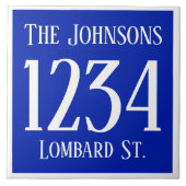 Hausnummer mit Straße u. Namen Fliese (Vorderseite)