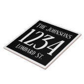 Hausnummer mit Straße u. Namen Fliese (Seite)