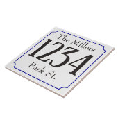 Hausnummer mit Straße und Namen Fliese (Seite)