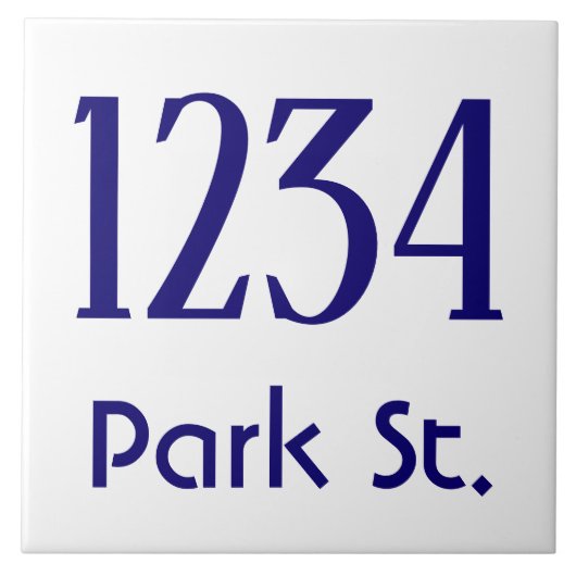 Hausnummer mit Street Keramik Tile Fliese (Vorderseite)