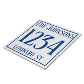 Hausnummer mit Street & Name Keramik Tile Fliese (Seite)