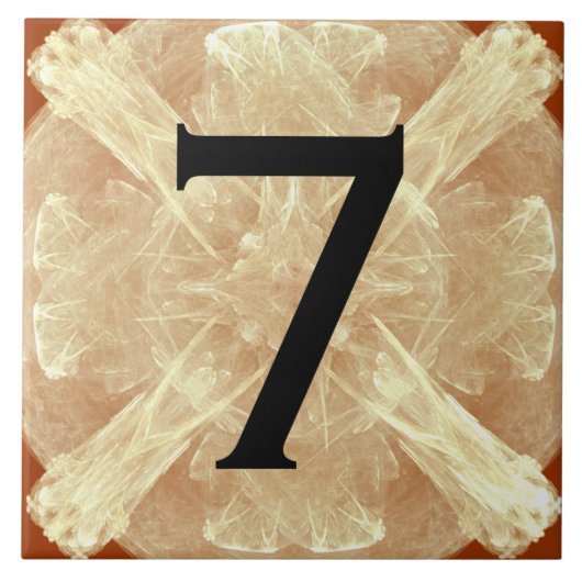 Hausnummer mit Vintager Spitze-Keramik-Fliese Fliese (Vorderseite)