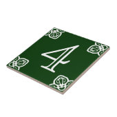 Hausnummer: Spanisches Weiß auf Grün Fliese (Seite)