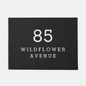 Hausnummer Straße Adresse Modern Black Fußmatte (Vorderseite)