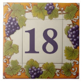 Hausnummer Unterschreiben Lila Trauben Nr. Plaque Fliese (Vorderseite)