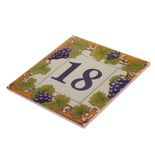 Hausnummer Unterschreiben Lila Trauben Nr. Plaque Fliese (Seite)