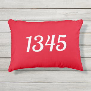 Hausnummer Zuhause Anschrift Einfache moderne Typo Kissen Für Draußen