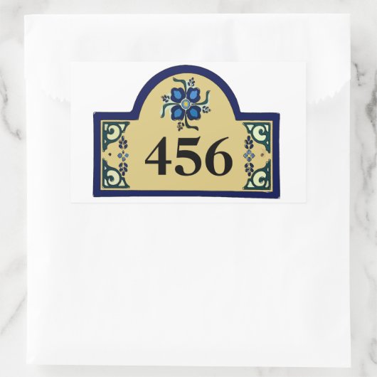 Hausnummern ändern Text Rechteckiger Aufkleber (Tasche)