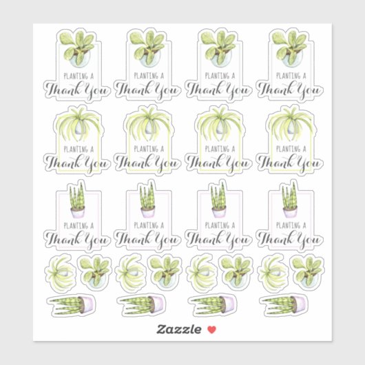 Hauspflanze Danke Pun Aufkleber (Blatt)