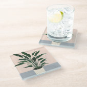 Hauspflanze Glasuntersetzer (Schrägansicht)