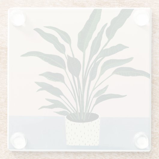 Hauspflanze Glasuntersetzer (Rückseite)