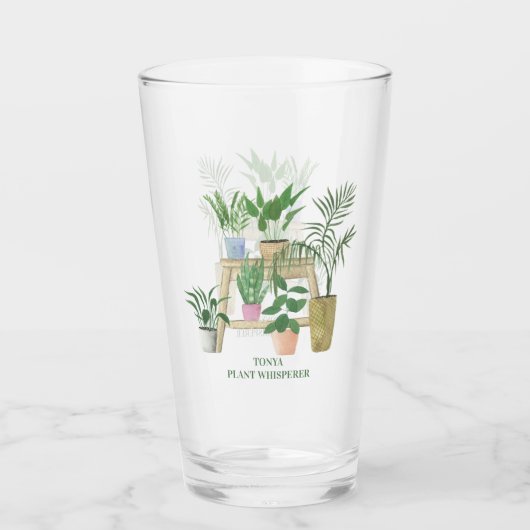 Hauspflanzen - Grüner Thumb - Monogramm Glas (Vorderseite)