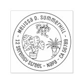 Hauspflanzen Hobby Runde Adresse Permastempel (Design)