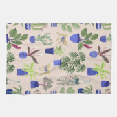 Hauspflanzen Kaktus Sukkulentes Muster Geschirrtuch (Horizontal)