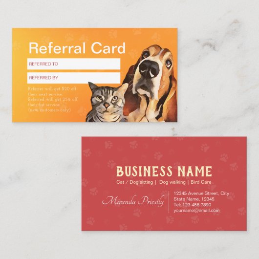 Hauspflege Bade- und Bepflanzungskarten Empfehlungskarte (Vorne/Hinten)