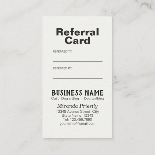 Hauspflege - Bewährungskarte Empfehlungskarte (Rückseite)